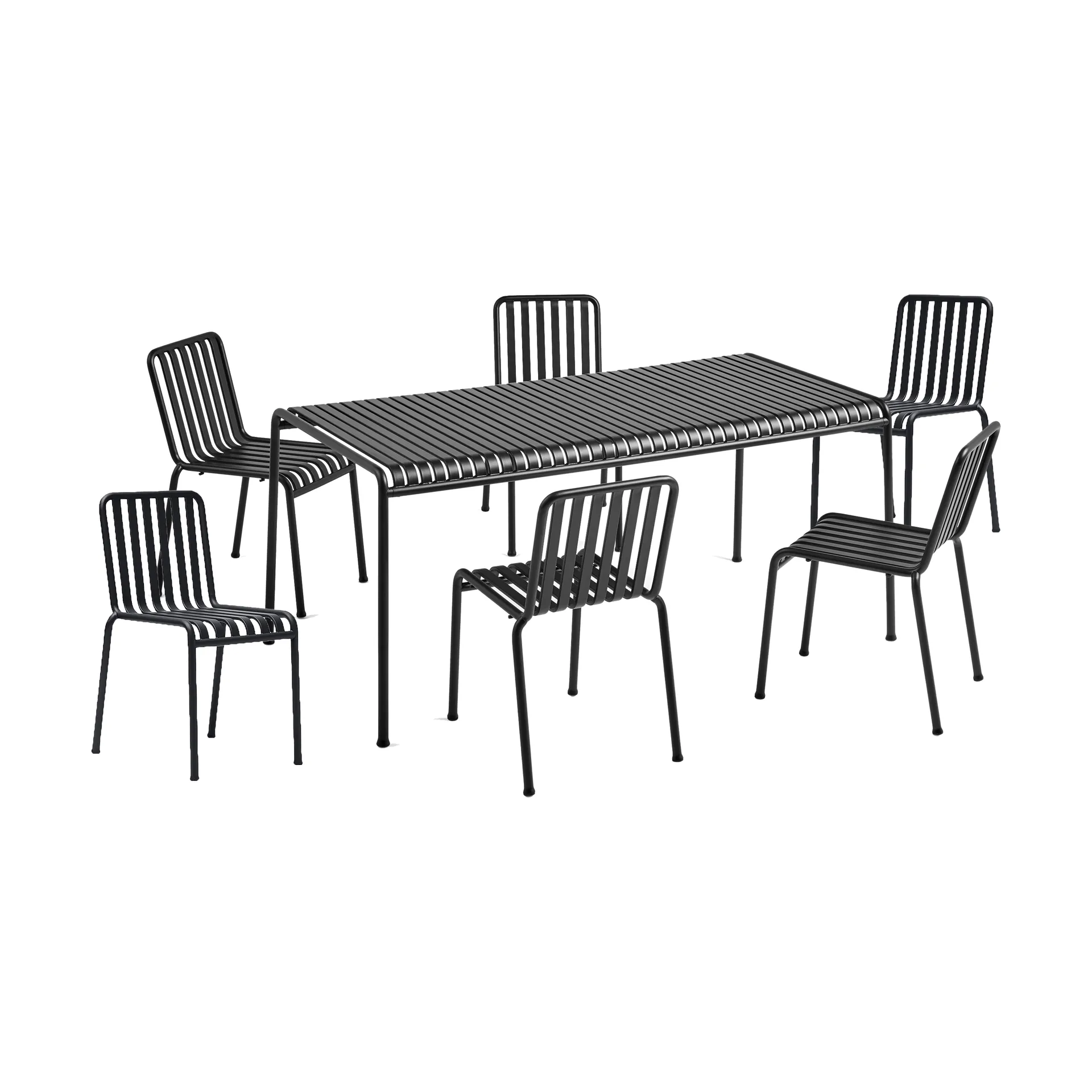 Palissade matgrupp 6 stolar 170x90 cm anthracite HAY
