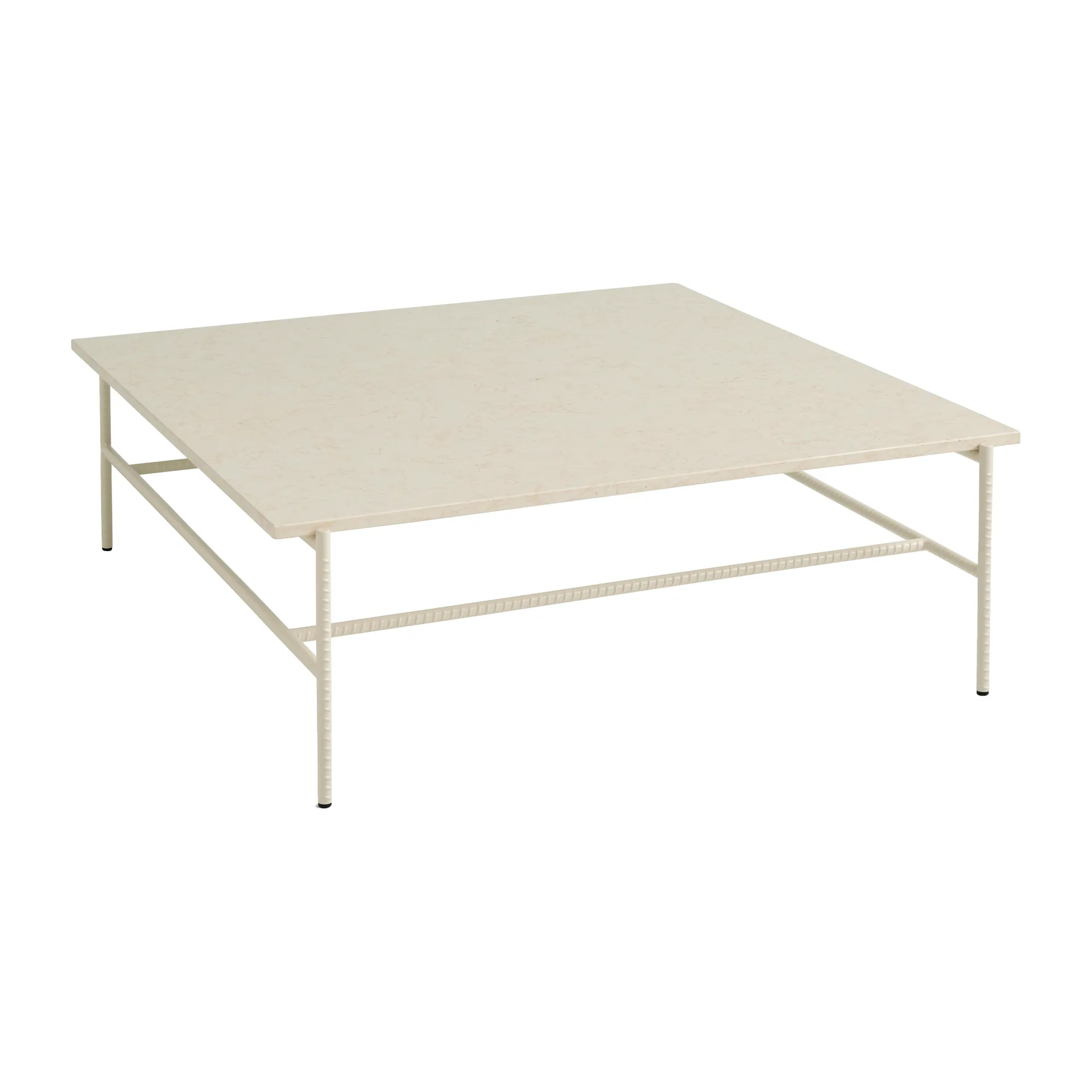 Rebar soffbord 100x104x33 cm, Beige marble-alabaster HAY