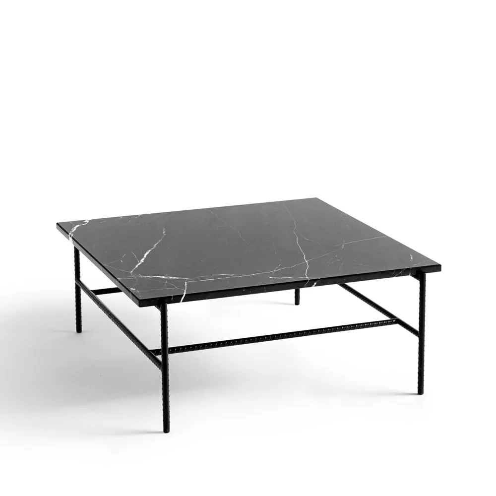 Rebar soffbord 80x84x33 cm, Black marble-black HAY