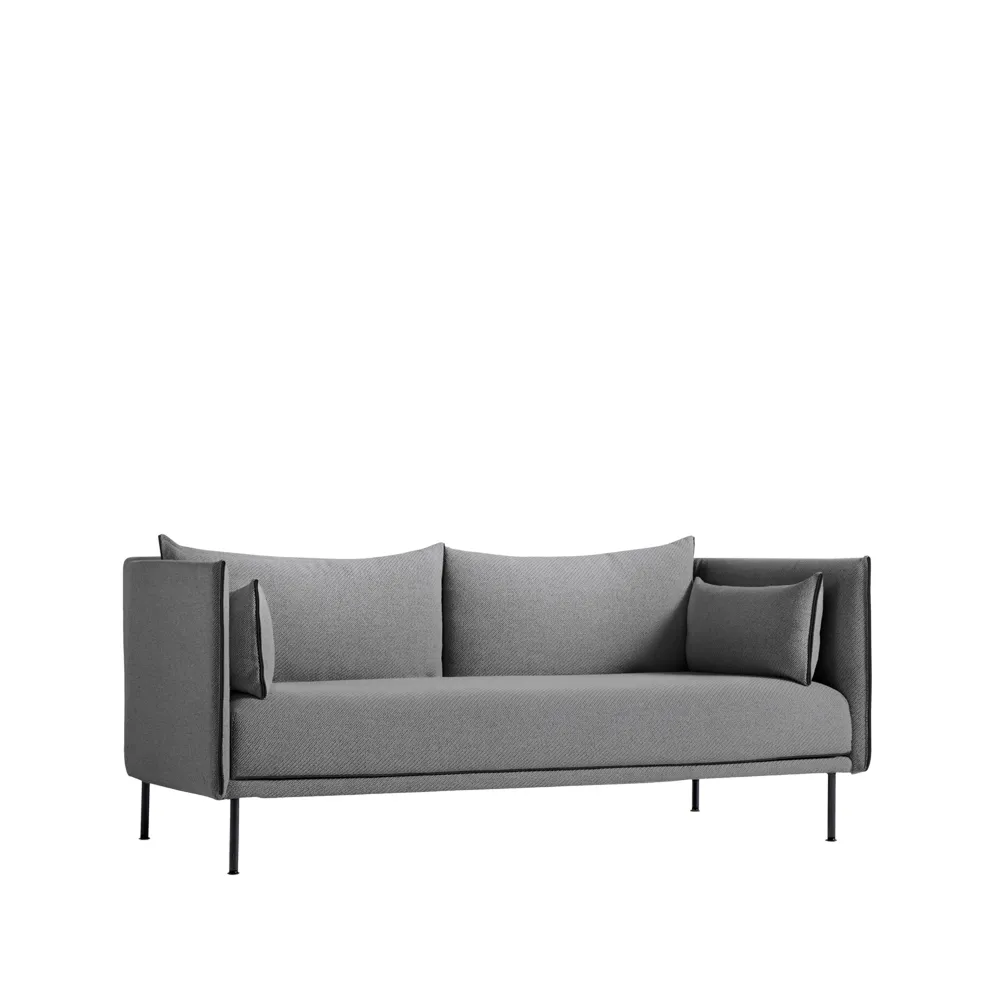 Silhouette 2-sits soffa, Coda 182 grå-svarta metallben HAY