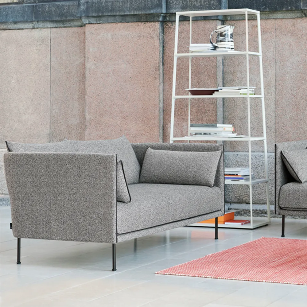 Silhouette 3-sits soffa, Ruskin 33-svart metallben HAY