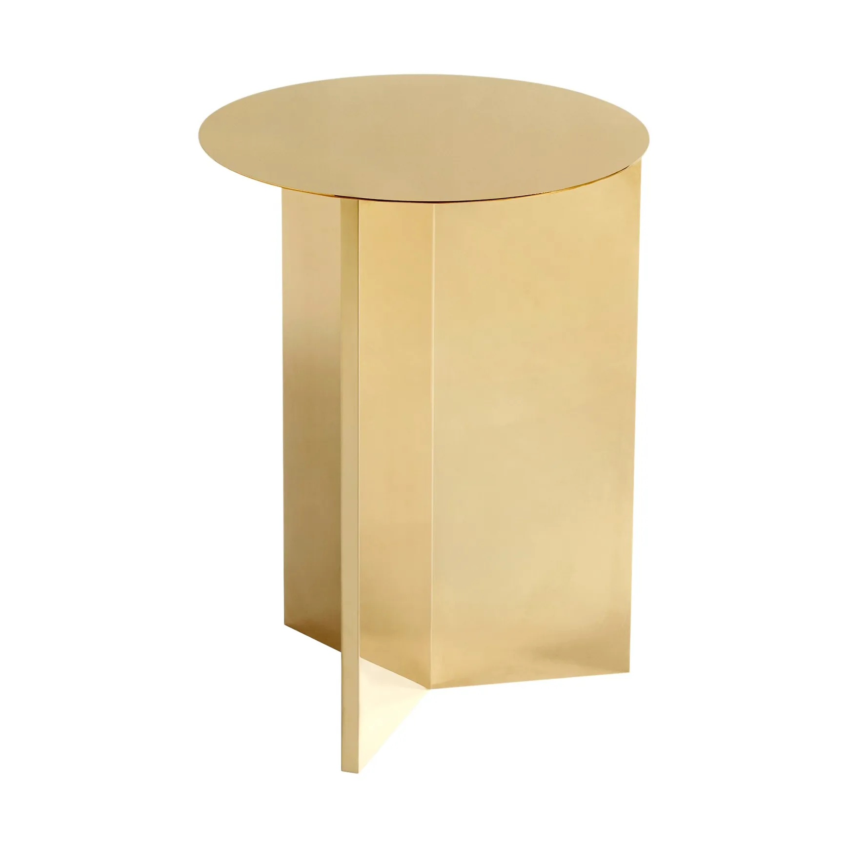 Slit high sidobord Ø35 cm, Brass HAY