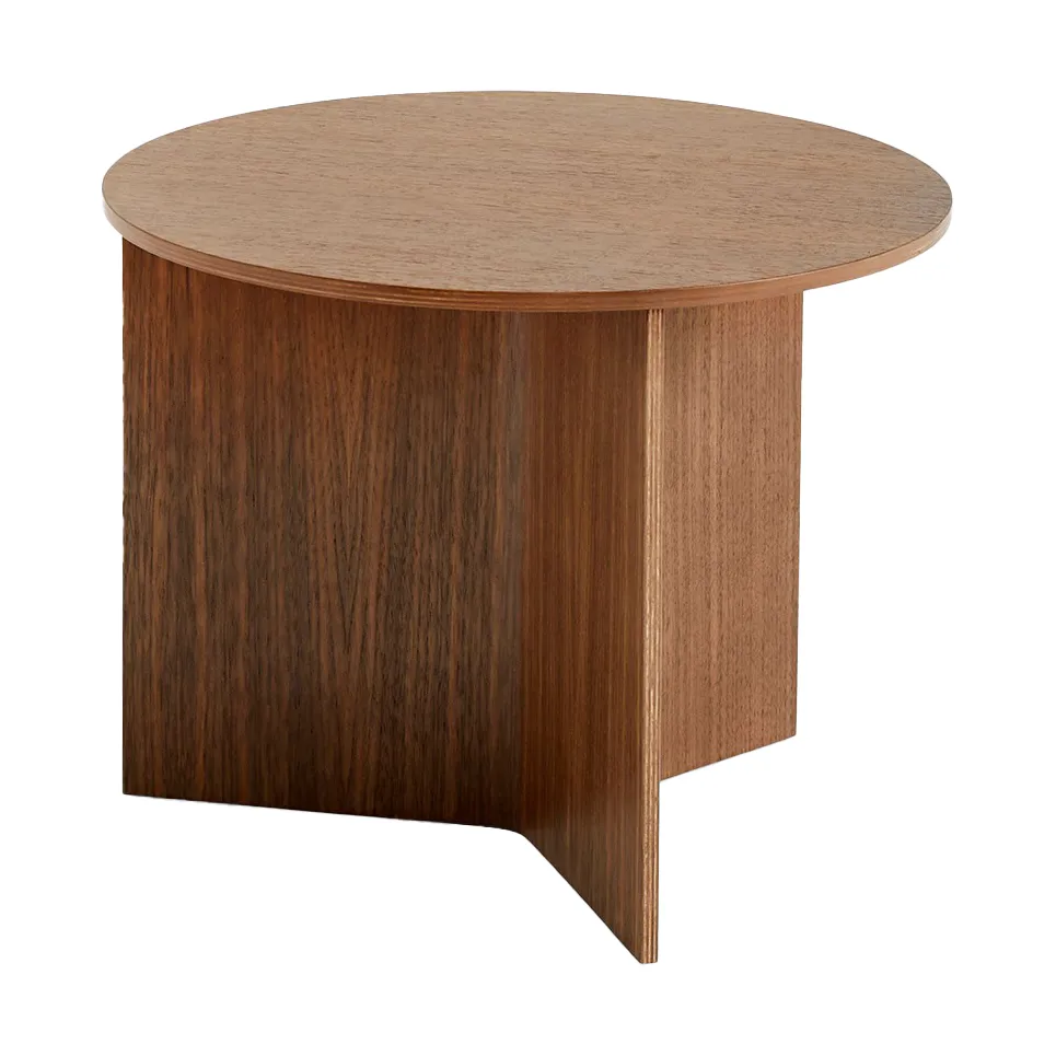 Slit soffbord Ø45 cm, Lacquered walnut HAY