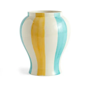 Sobremesa stripe vas L 25 cm - Green-yellow - HAY