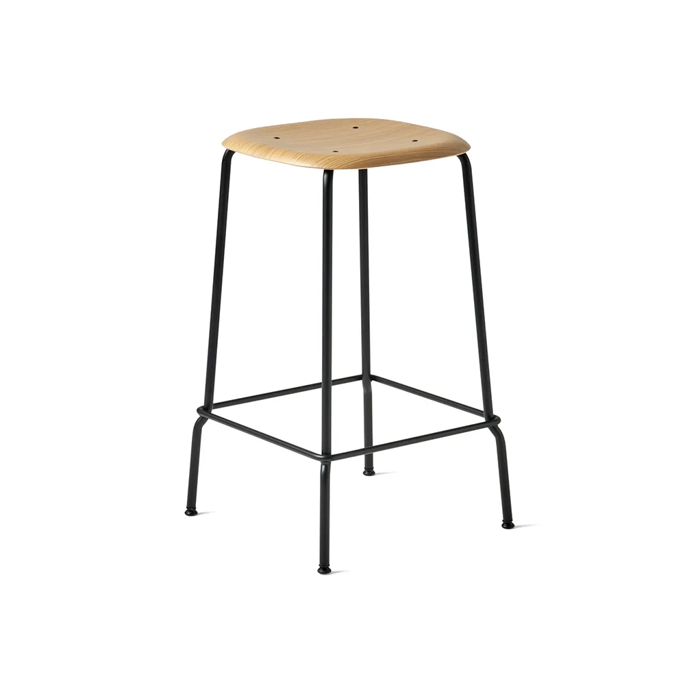 Soft Edge 30 Low barpall, Oak-svart stålstativ HAY