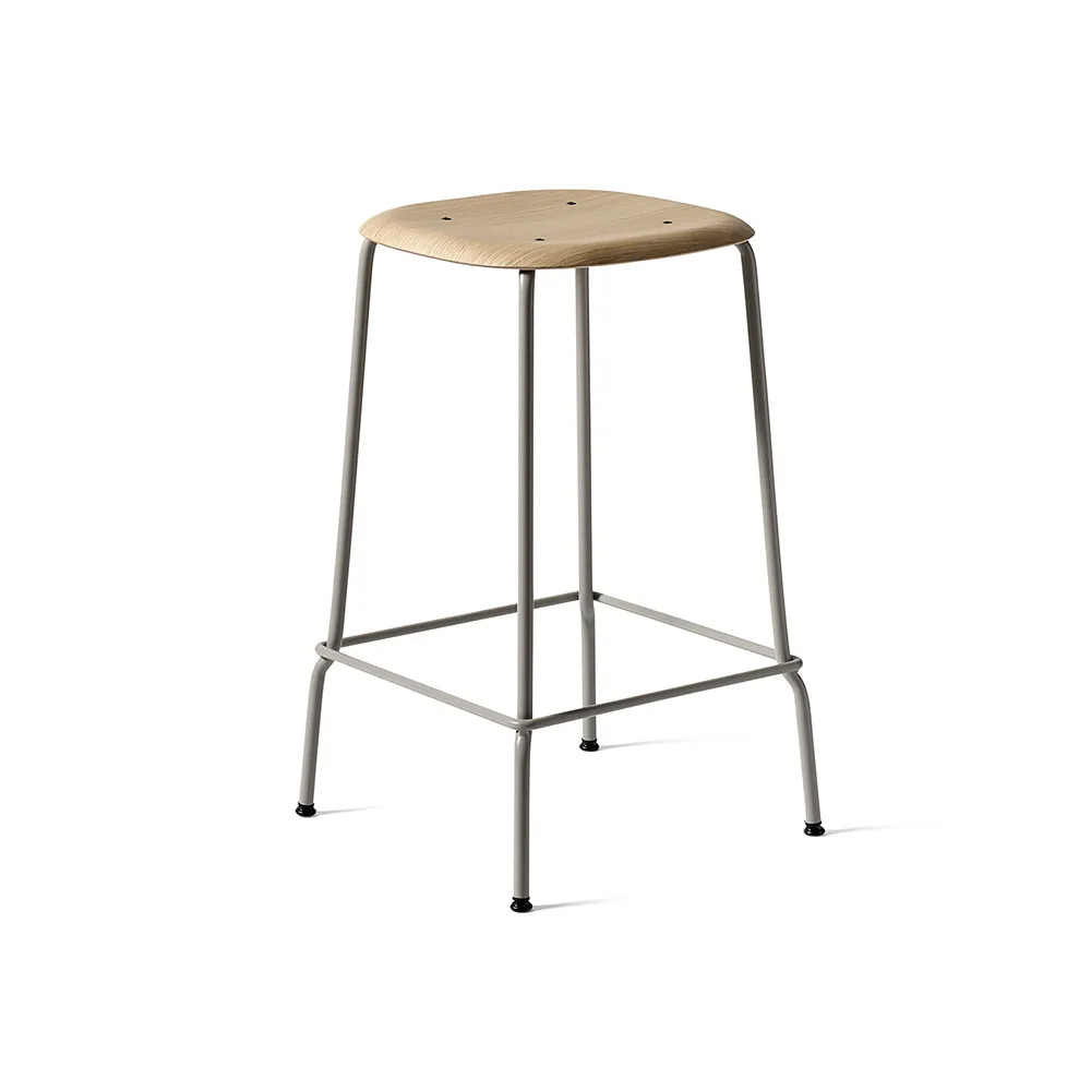 Soft Edge 30 Low barpall, Soft grey, kromstativ HAY