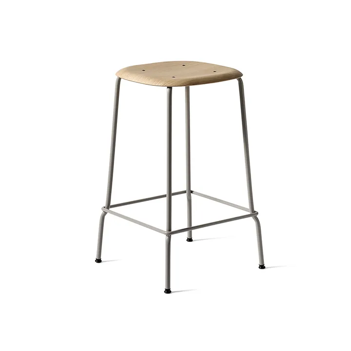 Soft Edge 30 Low barpall - Soft grey, kromstativ - HAY