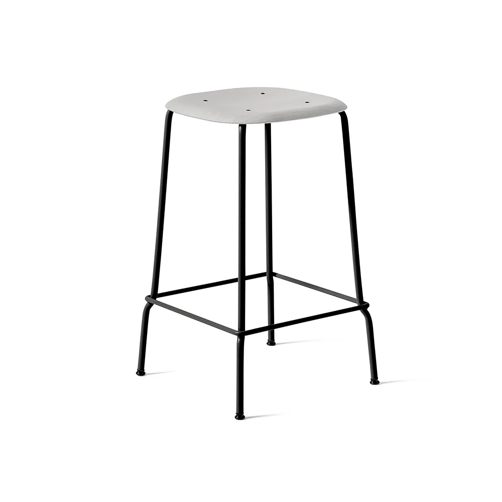 Soft Edge 30 Low barpall, Soft grey, svart stålstativ HAY
