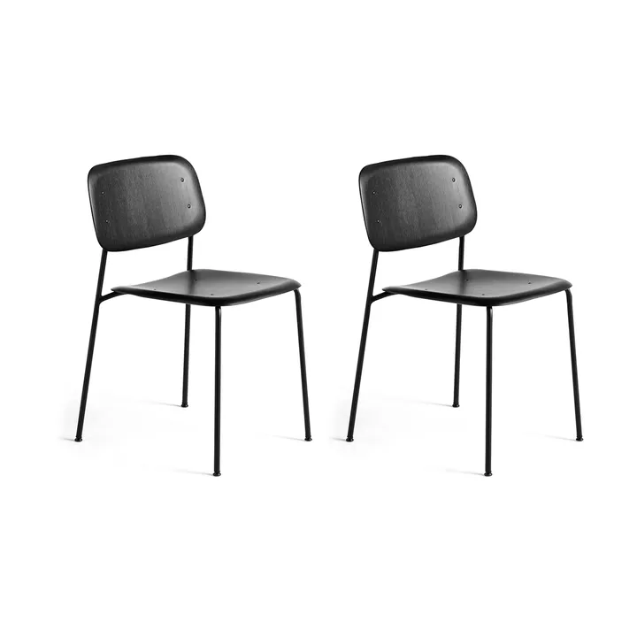 Soft Edge 40 stol, Black oak-svart stålstativ, 2-pack - HAY