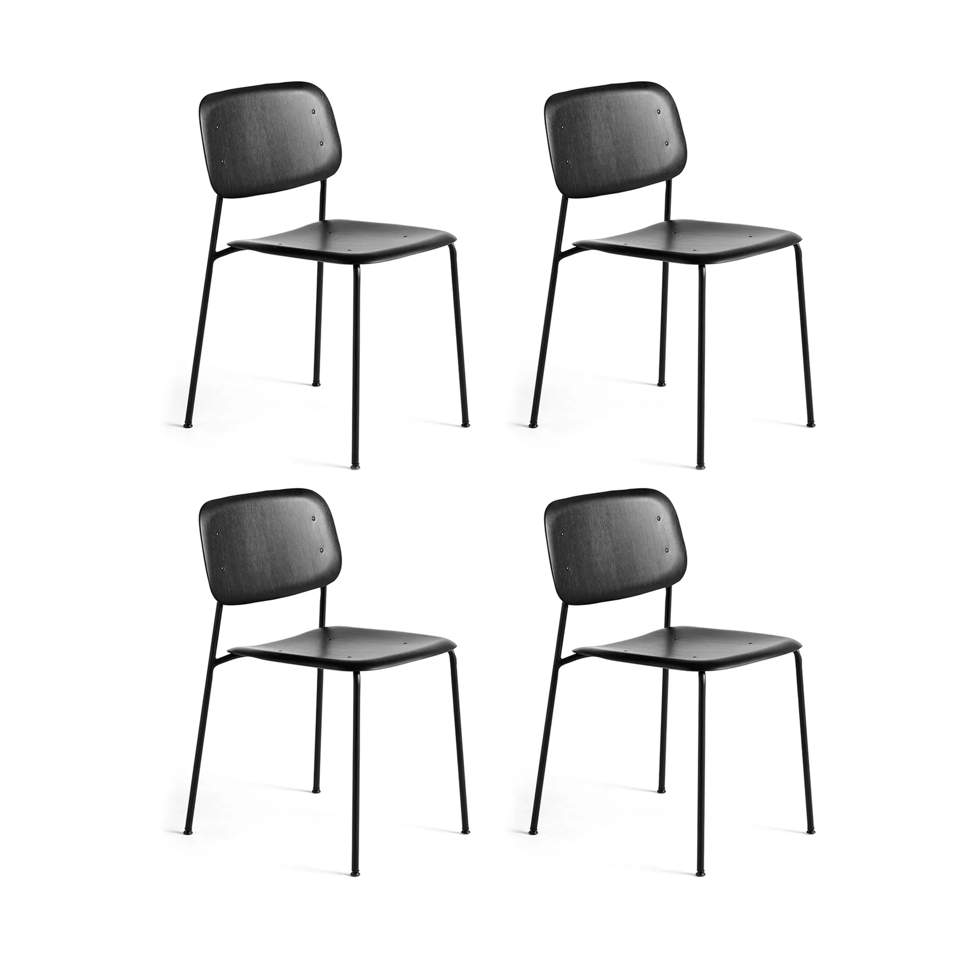 Soft Edge 40 stol, Black oak-svart stålstativ, 4-pack HAY