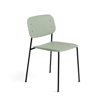 Soft Edge 40 stol - Dusty green, svart stålstativ - HAY