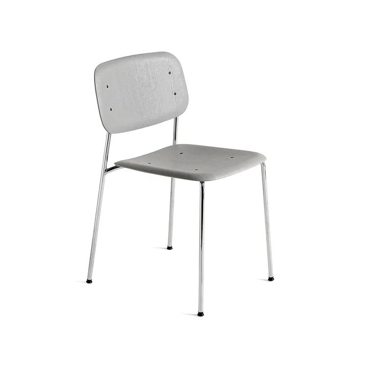 Soft Edge 40 stol - Soft grey-kromstativ - HAY