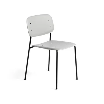 Soft Edge 40 stol - Soft grey, svart stålstativ - HAY