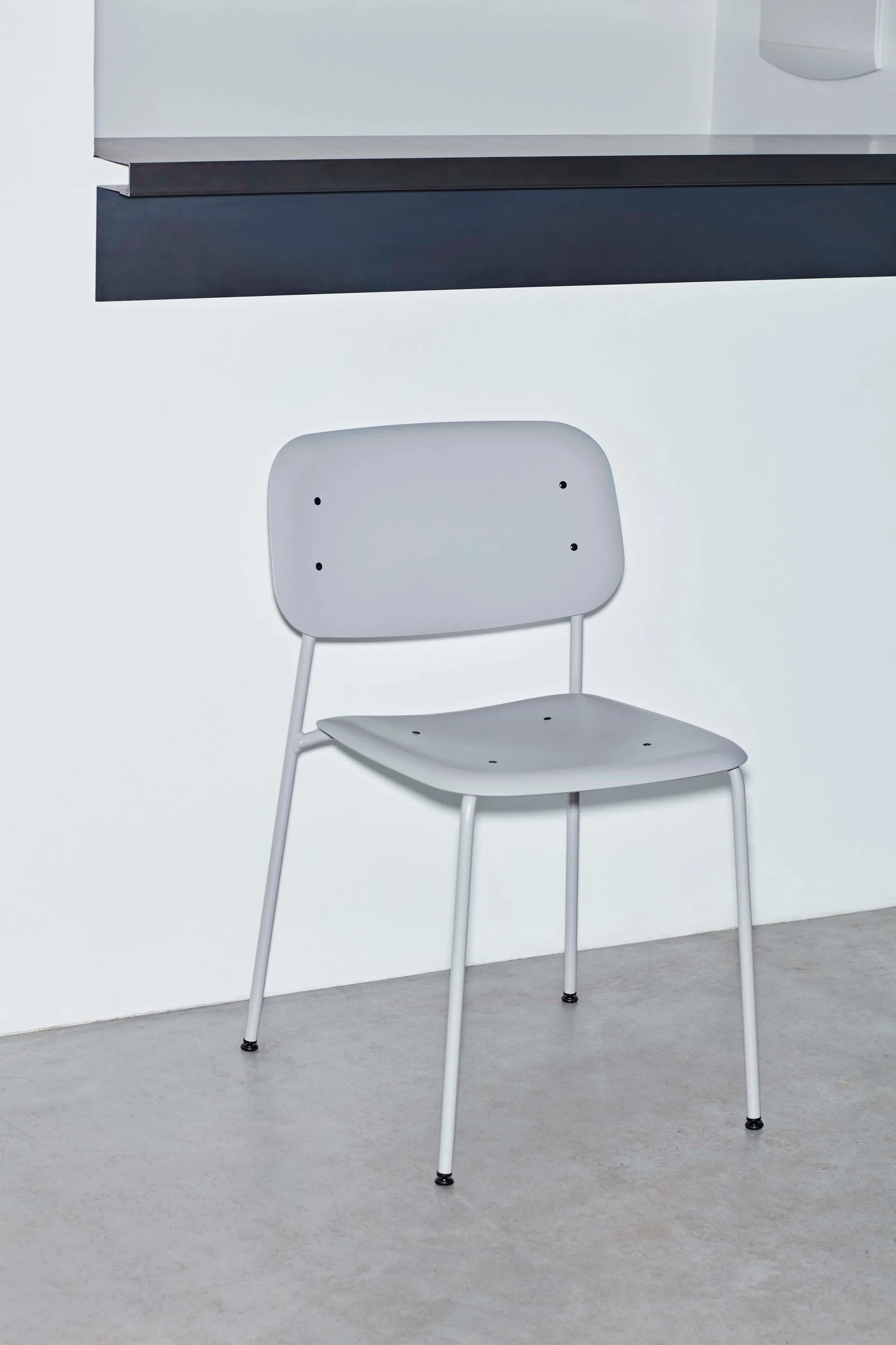 Soft Edge 45 stol, Soft grey-soft grey stålstativ HAY