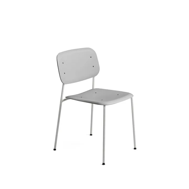 Soft Edge 45 stol - Soft grey-soft grey stålstativ - HAY