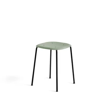 Soft Edge 70 pall - Dusty green-svart stålstativ - HAY