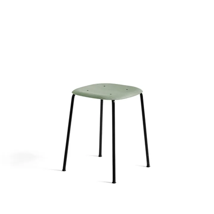 Soft Edge 70 pall - Dusty green-svart stålstativ - HAY