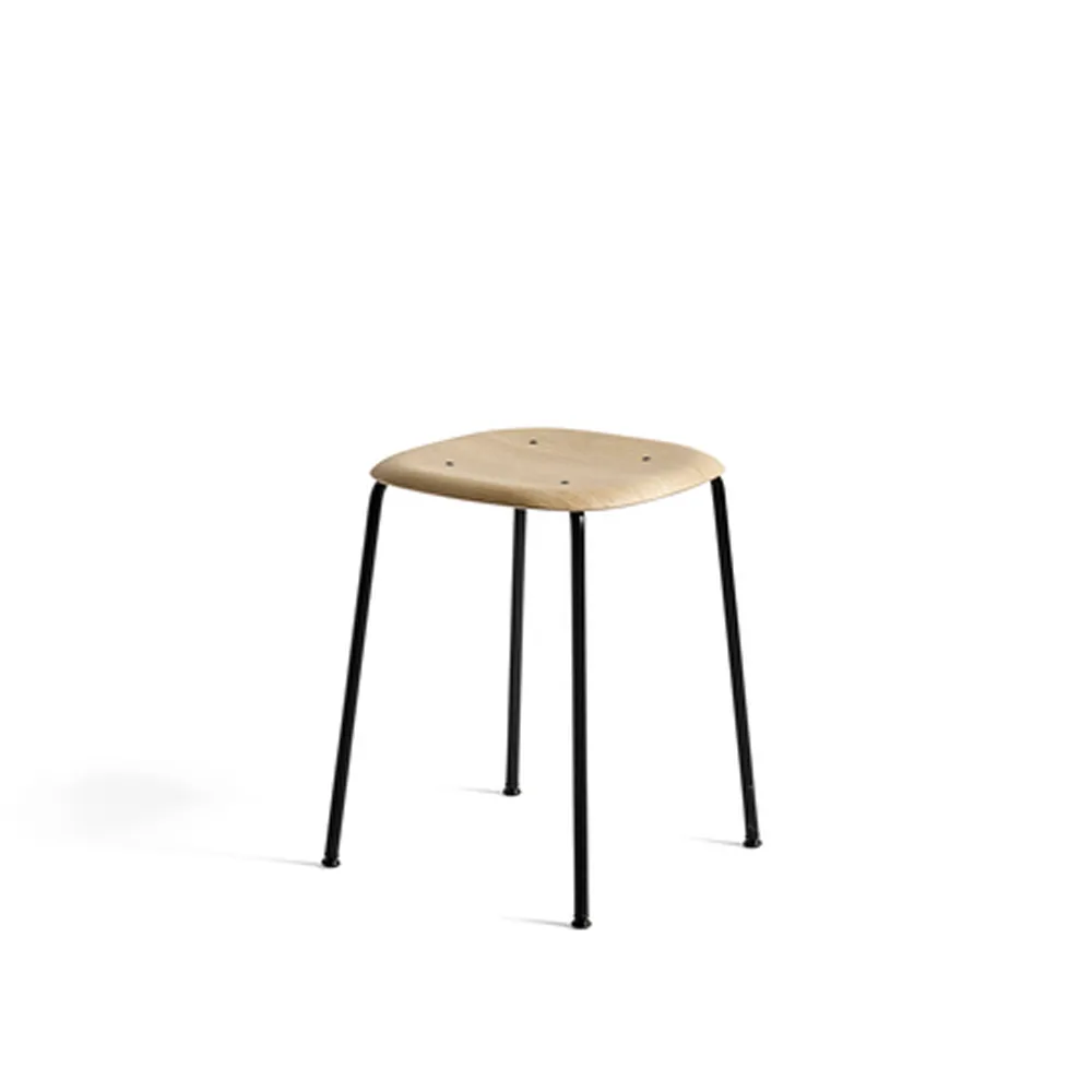 Soft Edge 70 pall, Oak-svart stålstativ HAY