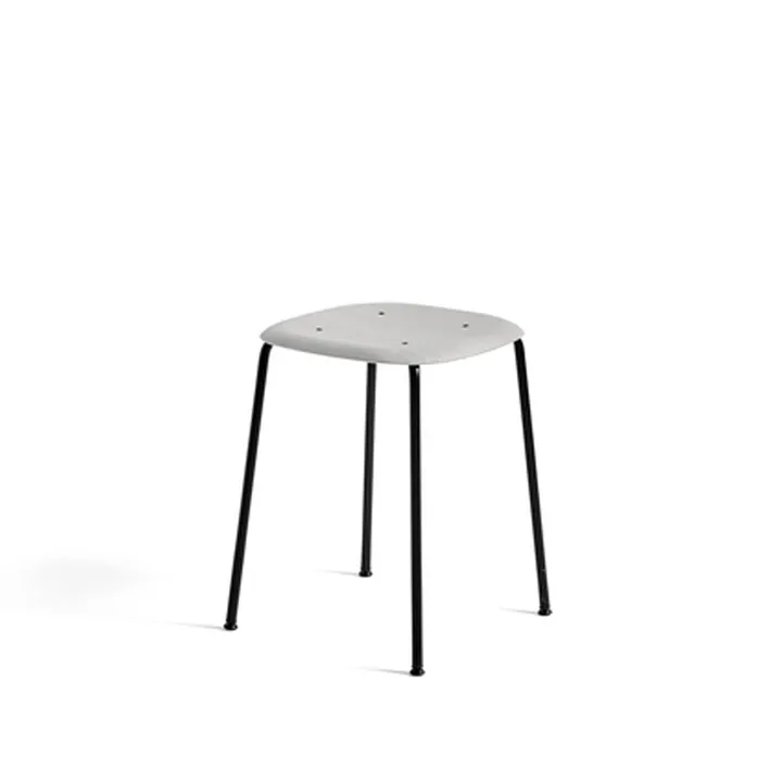 Soft Edge 70 pall - Soft grey, svart stålstativ - HAY