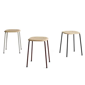 Soft Edge 70 pall - Svart ek-svart stålstativ - HAY