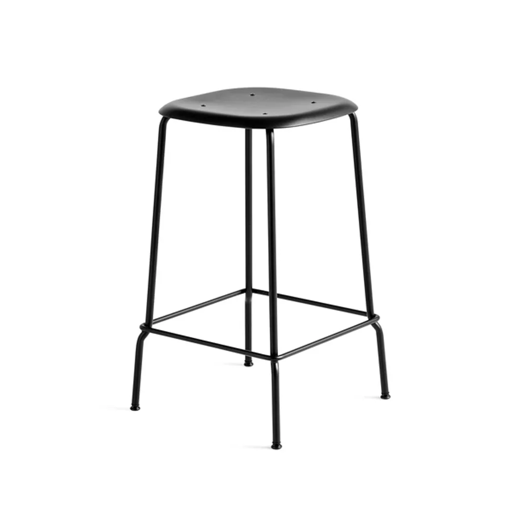 Soft Edge 85 Low barpall, Black-svart stålstativ HAY