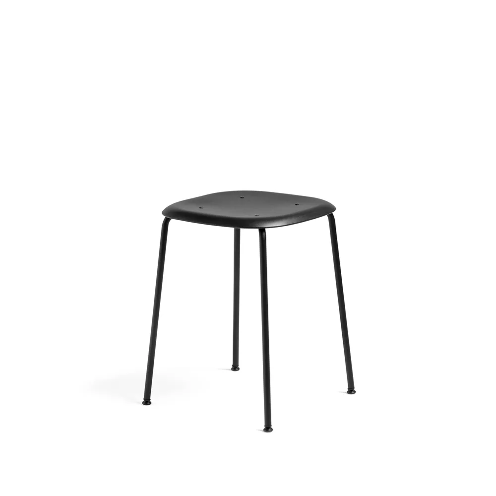 Soft Edge P70 pall, Black, svart stålstativ HAY