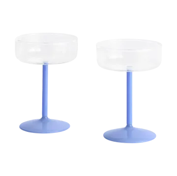 Tint coupeglas 20 cl 2-pack - Clear-jade light blue - HAY