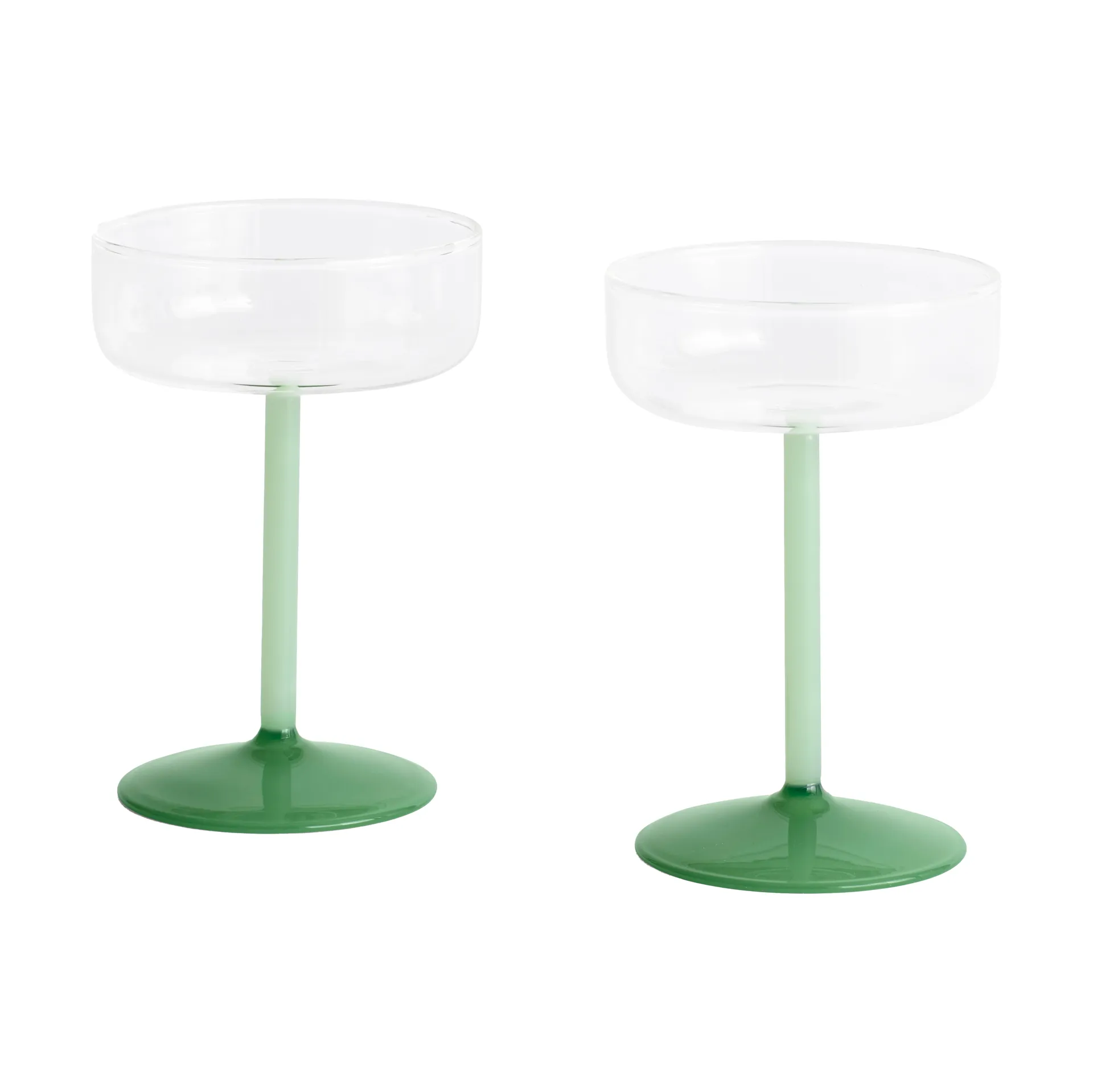Tint coupeglas 20 cl 2-pack, Clear-jade light green-jade dark green HAY