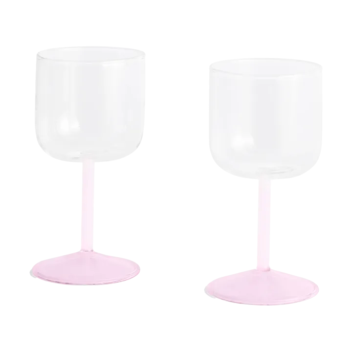 Tint vinglas 25 cl 2-pack - Clear-jade light pink-light pink - HAY