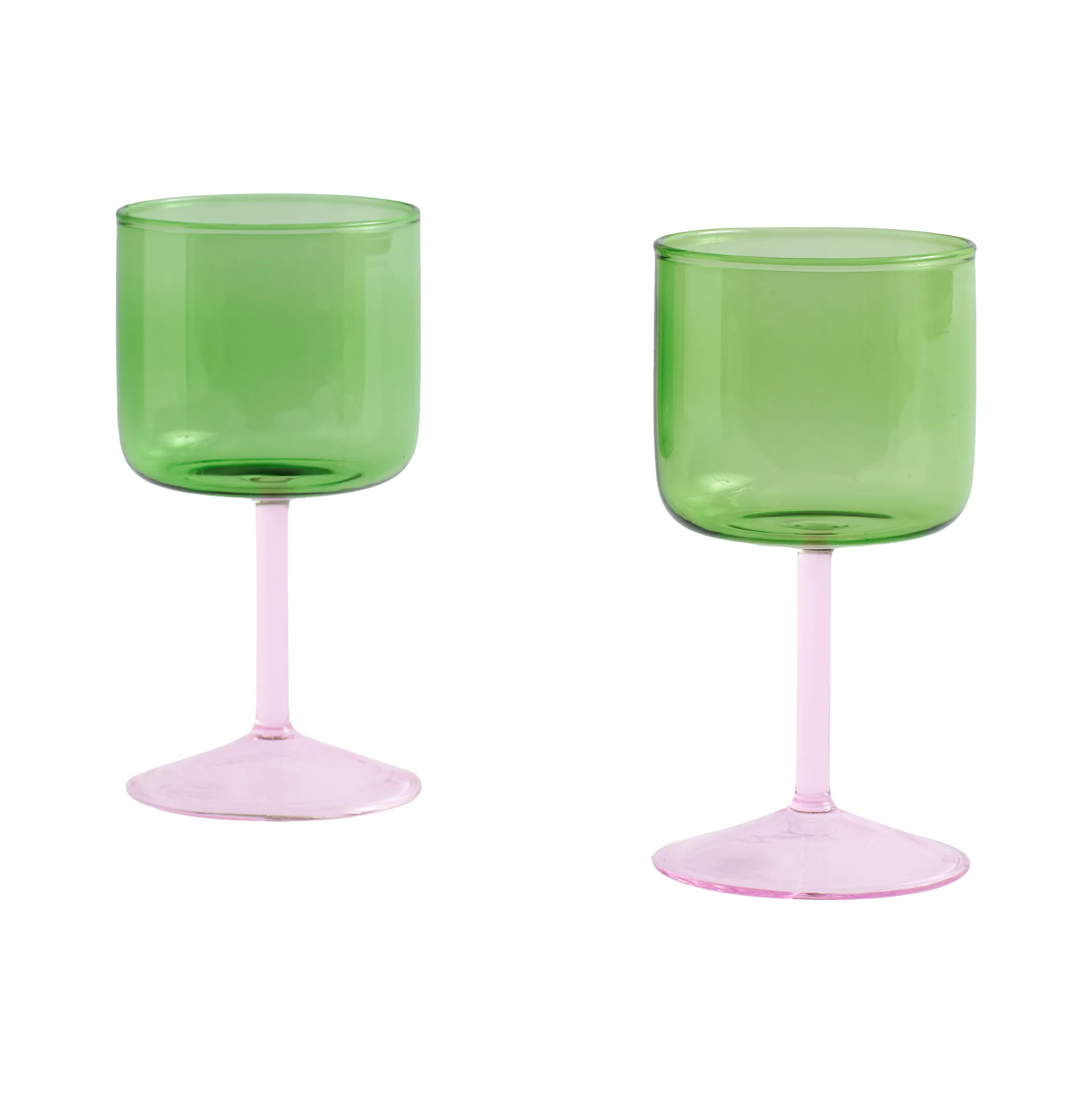 Tint vinglas 25 cl 2-pack, Grön-rosa HAY