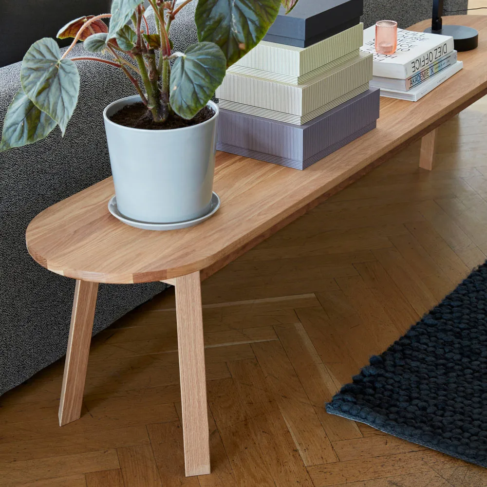 Triangle Leg bänk, Oljad ek, 200 cm HAY