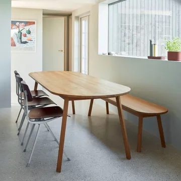 Triangle Leg matbord - Lackad ek, 250x85 cm - HAY