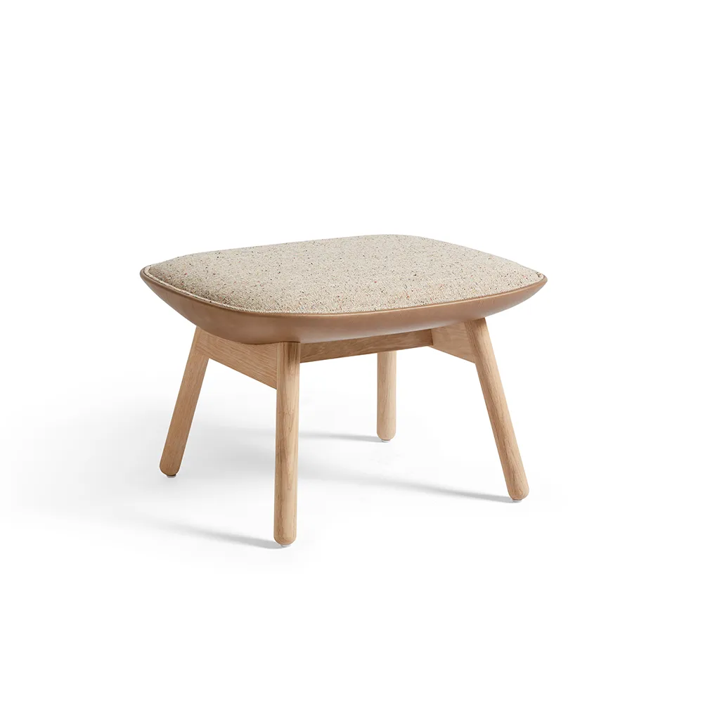 Uchiwa fotpall, Bolgheri lgg60 melange-baksida sense nougat läder HAY