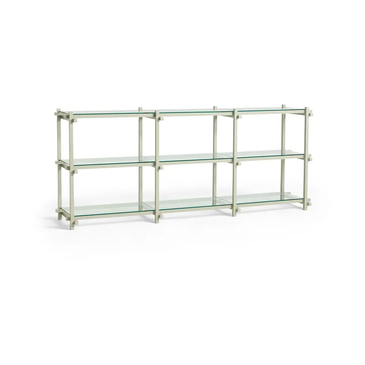 Woody hylla - Beech-clear glass, low - HAY