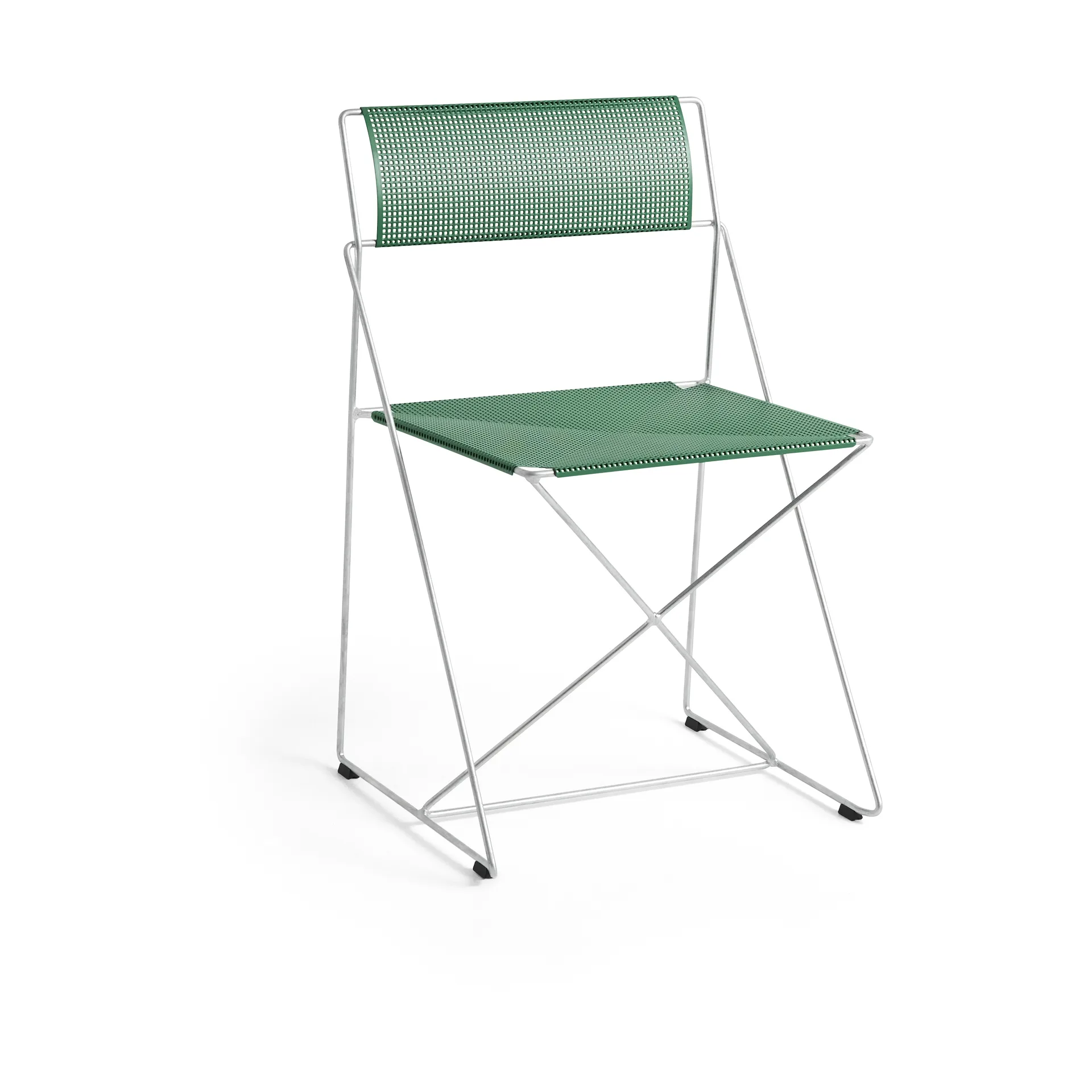 X-Line Indoor Outdoor stol, Leek green-hot galvanised HAY