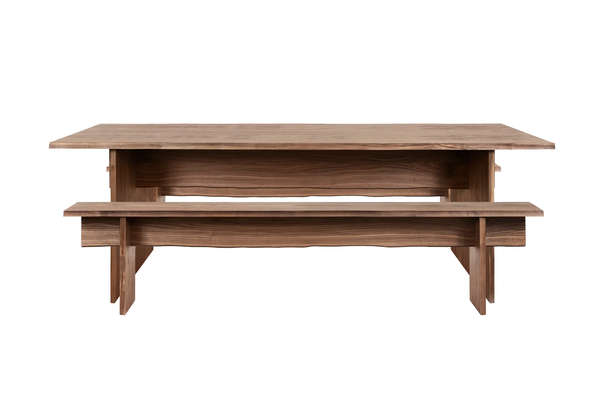 Bookmatch matbord med bänkar 220 cm, Valnöt Hem