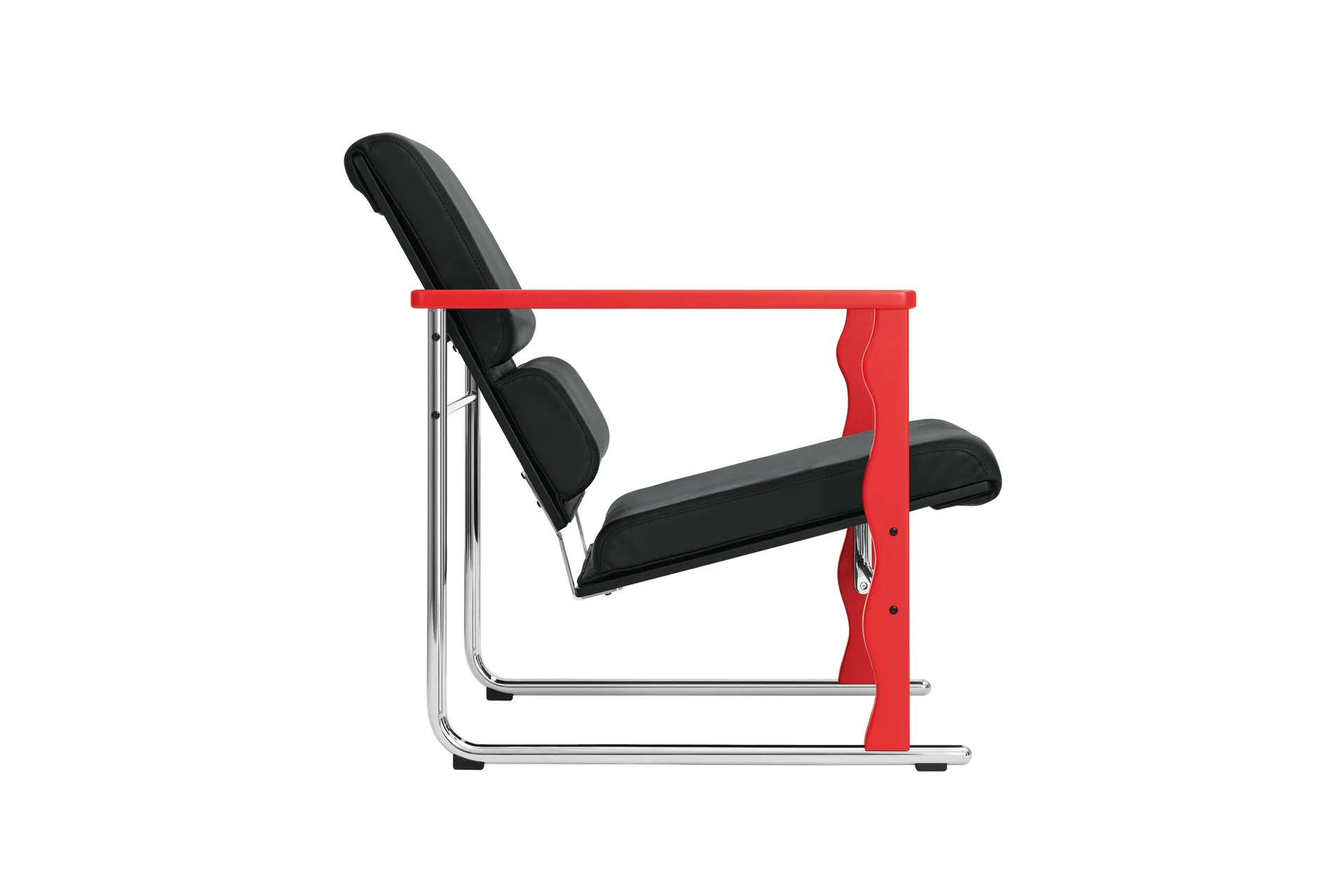 Experiment 503 loungefåtölj, Red-black leather Hem