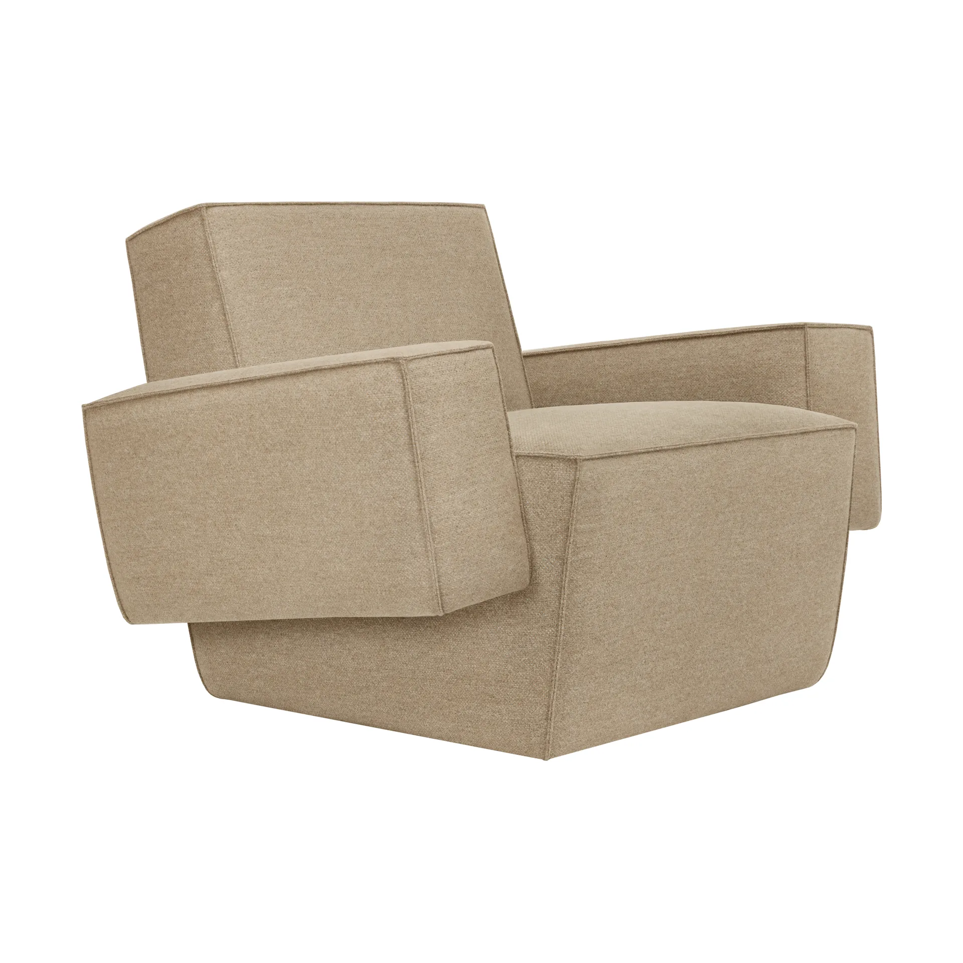 Hunk loungefåtölj med armstöd, Beige Hem