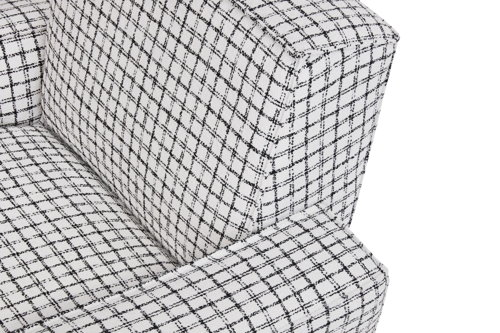 Hunk loungefåtölj med armstöd, Checkered black/white Hem