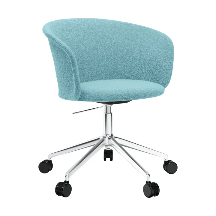 Kendo Swivel kontorsstol med 5 hjul - Icicle-polished aluminium - Hem