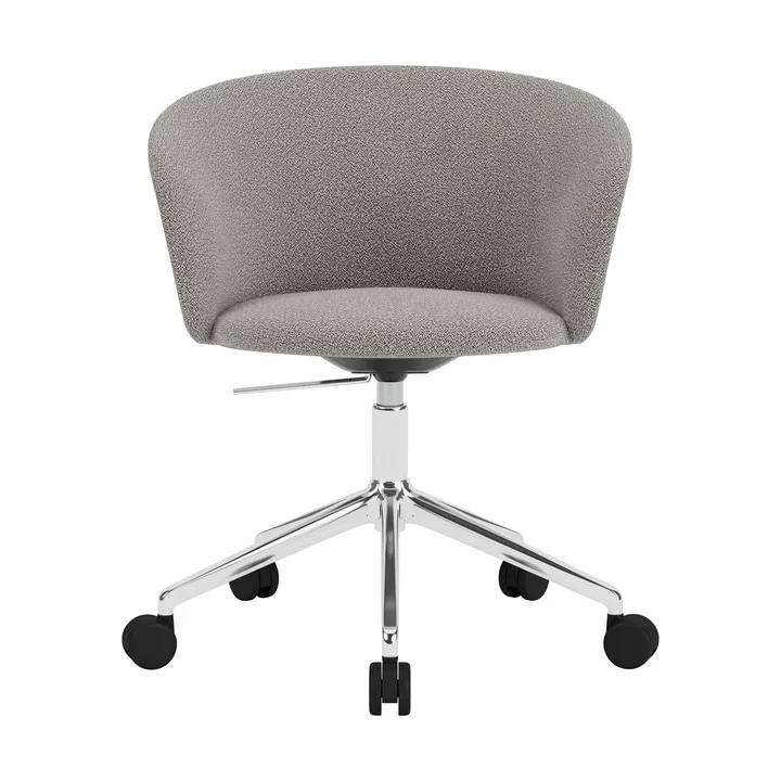 Kendo Swivel kontorsstol med 5 hjul - Porcelain-polished aluminium - Hem