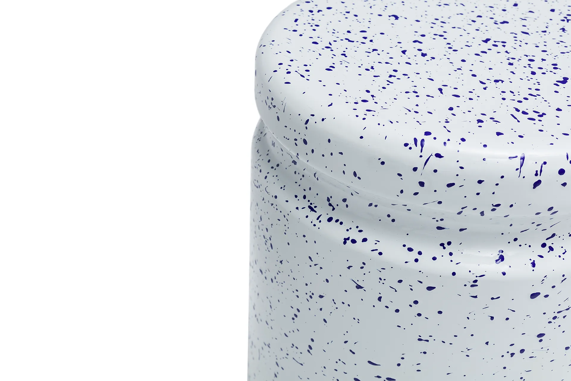 Last pall Ø32x44 cm, White-blue splatter Hem
