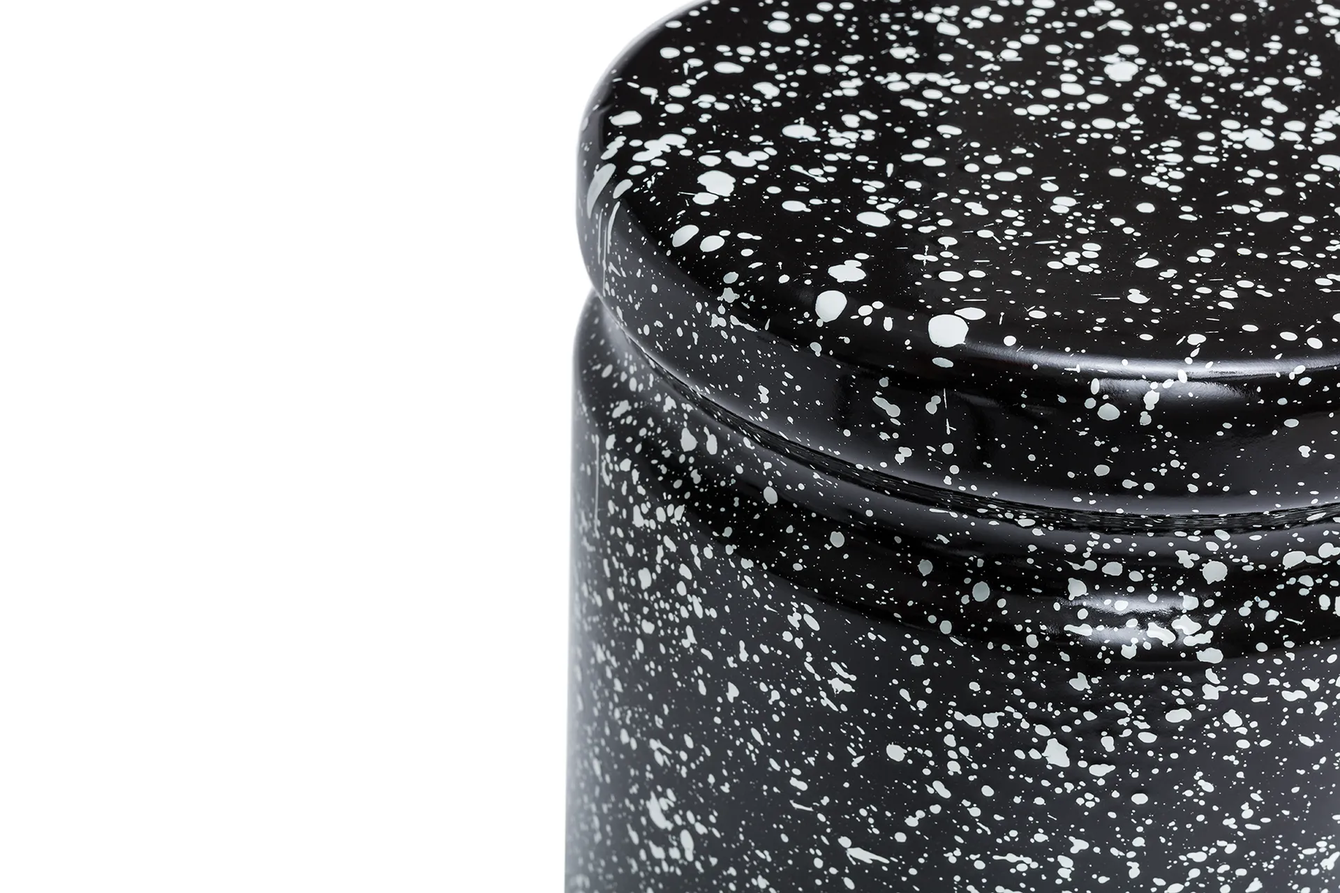 Last rund pall Ø32x44 cm, Black-white splatter Hem