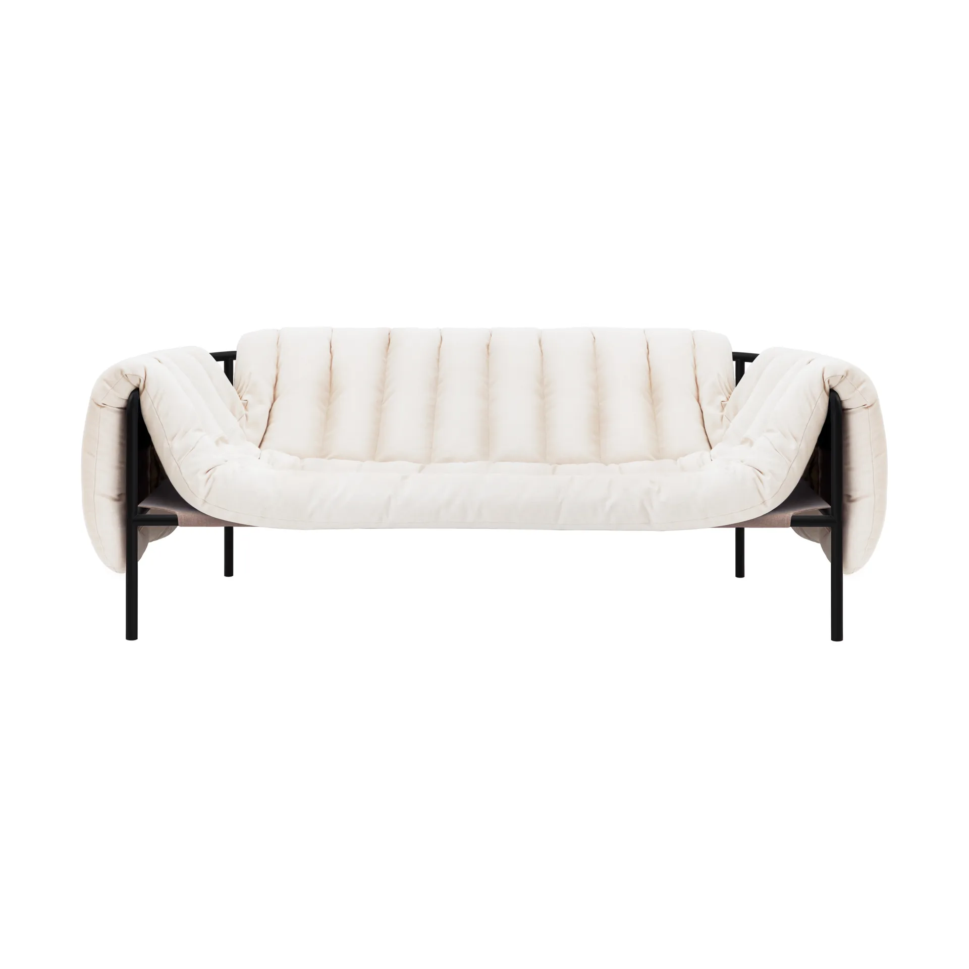 Puffy 2,5-sits soffa 205 cm, Natural-black grey Hem