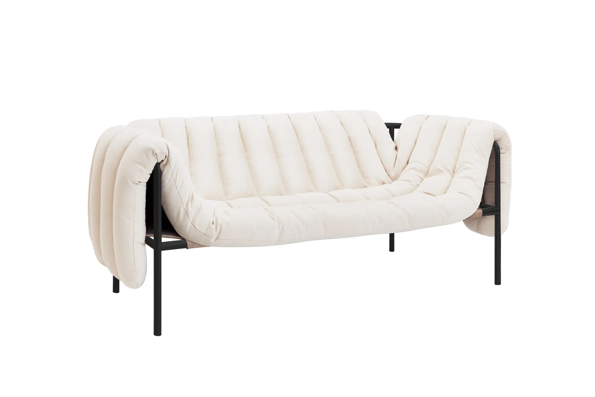 Puffy 2,5-sits soffa 205 cm, Natural-black grey Hem