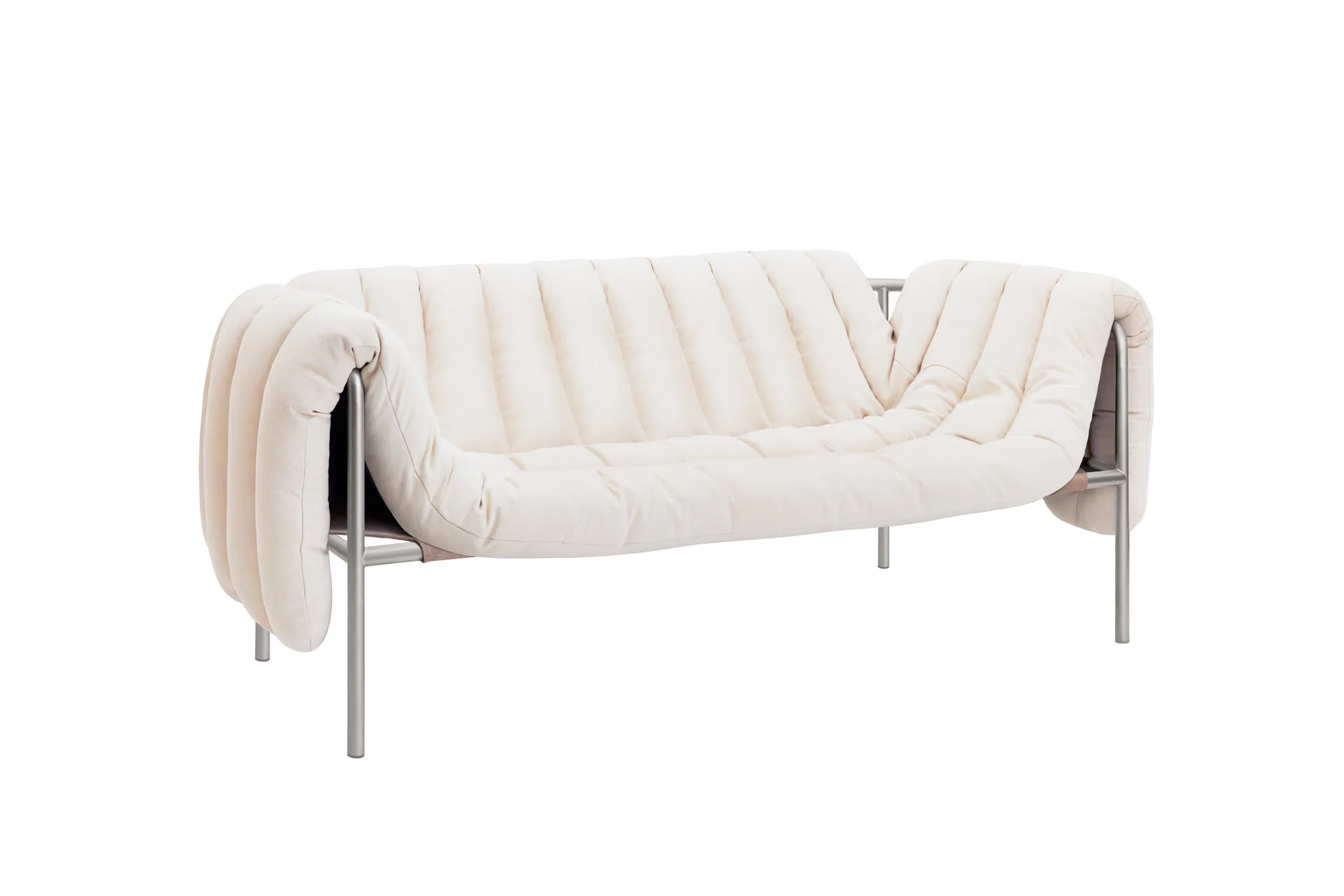 Puffy 2,5-sits soffa 205 cm, Natural-rostfritt stål Hem