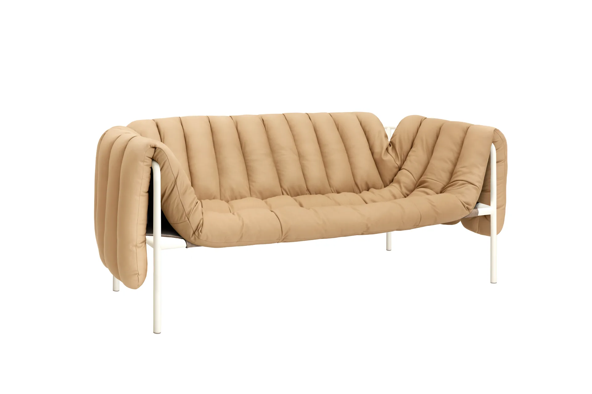 Puffy 2,5-sits soffa 205 cm, Sand leather-cream Hem