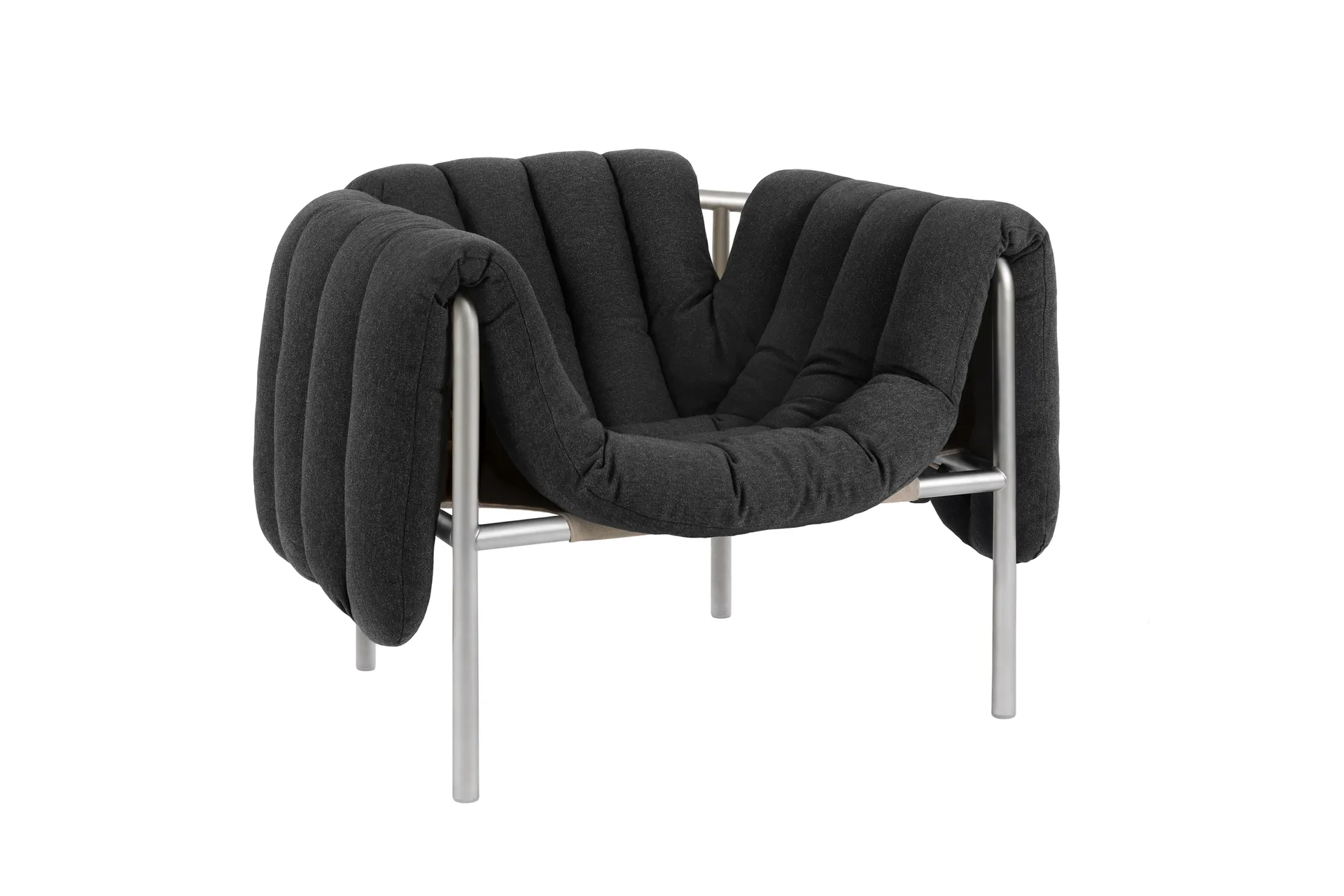 Puffy loungefåtölj, Anthracite-rostfritt stål Hem