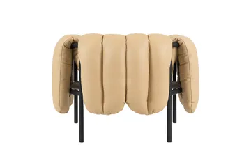 Puffy loungefåtölj - Sand leather-black grey - Hem