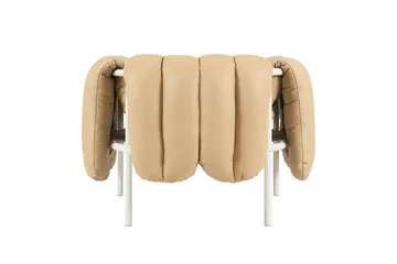 Puffy loungefåtölj - Sand leather-cream - Hem